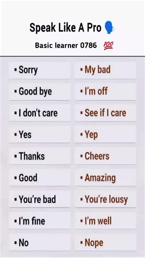 chat like a pro basic words with meaning viral video