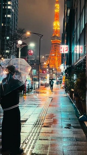 비가 오던 날 도쿄타워의 야경🗼🌙 일본 여행🇯🇵 Tokyotower