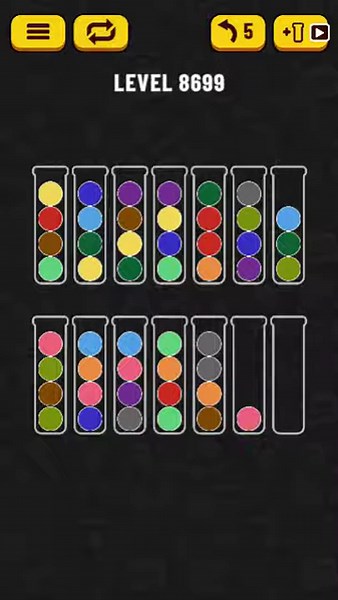 Ball Sort Puzzle Level 8699 Walkthrough [48 Moves!]