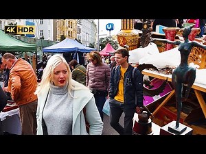 Walk Through Vienna’s Largest Street (Food) Market [The Naschmarkt] & The Flea Market - Austria - 4K
