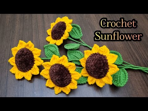 🌻Crochet Sunflower Tutorial 🌻Easy Crochet Sunflower for beginners 🌻Crochet Sunflower Free Pattern