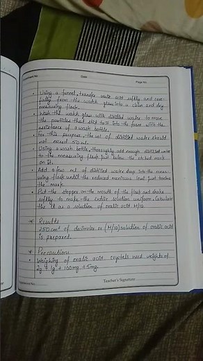 Class 11 || Chemistry Practical || Experiment 01 To prepare a standard solution of oxalic acid.