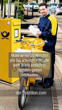 Only has to work 20 minutes a day: the postman simply throws letters into the nearest yellow mail...