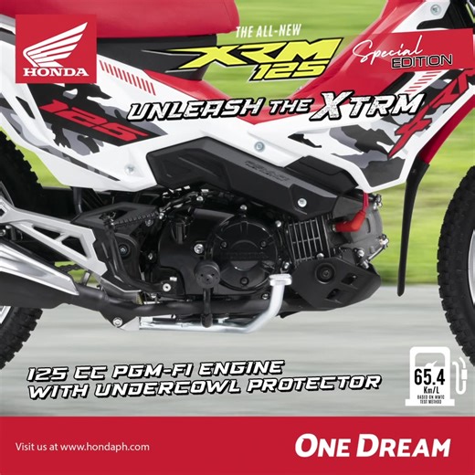 2.6K views · 1.5K reactions | The All-New XRM125 is equipped with powerful PGM-Fi engine plus undercowl protector for added and durability on and off the road. Get your extreme ride now! #XRM125 #UnleashTheXtRM #HondaPH #OneDream | Honda Philippines, Inc. | Facebook