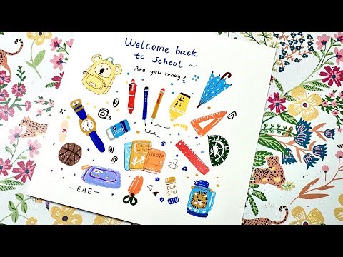 Acrylic markers drawing school supplies ✏️ #art #howtodraw #journal
