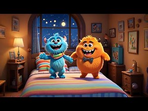 Ten Little Monsters Jumping on the Bed | Silly Monster Counting Song for Kids | Fun Nursery Rhyme