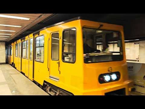 Hungary, Budapest, metro night ride from Deák Ferenc tér to Bajcsy-Zsilinszky út