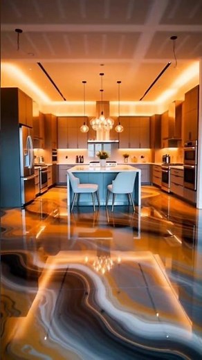 Watch This Kitchen Transform with Epoxy Flooring 😍 | Satisfying Makeover #interiordesign #kitchen