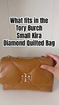 What fits in Tory Burch Kira Diamond Quilted Crossbody Convertible Bag Small #toryburch #whatfits