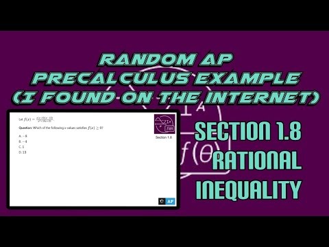 AP Precalculus Section 1.8 Example: Selecting a Value that Satisfies a Rational Inequality