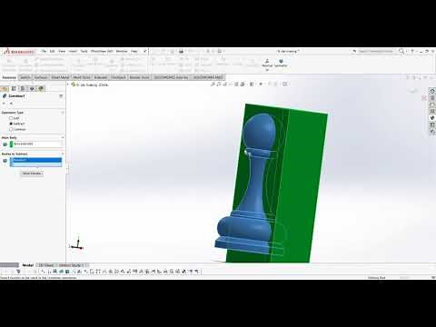 CAD CAM SOLIDWORKS TUTORIAL ! How to Subtract a Part from another Part ! Cavity Feature