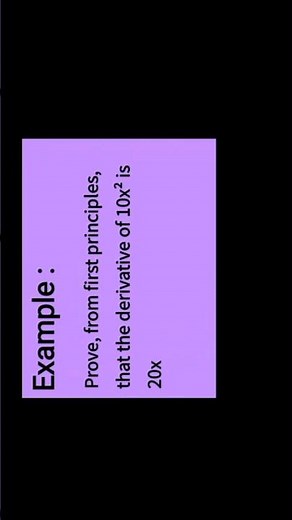 Prove from first principles that the derivative of 10x² is 20x - Example - Part 01 - EASY LEARNING