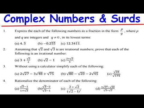 Rational, Irrational, Complex Numbers & Surds – Tutorial Sheet 2 (2026) | Full Practice Session