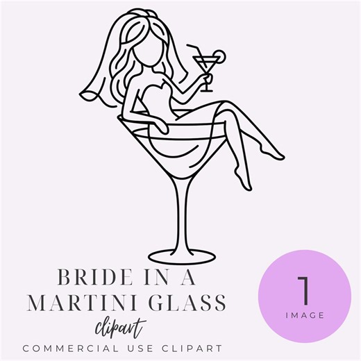 Bride in Martini Glass Clipart, Cute Cocktail Girl PNG for Wedding Celebration, Bachelorette Party Graphic, Bridal Line Drawing - Etsy