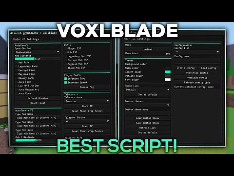 ROBLOX Voxlblade Hack / Script Gui | Fast Auto Farm, Kill All, Esp, Infinite XP And More! *PASTEBIN*