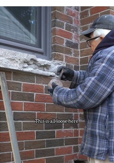 Italians Know Concrete! (How to Fix a Window Sill) #diy #concrete #construction #fyp #italian