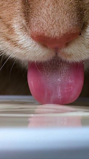 Captivating Slow Motion Cat Drinking Video