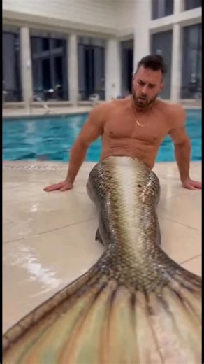 MermanMaker | Wow, that’s quite an extravagant tail fin. Are we in Dubai? #merman #merman_tf #reels #aivideo #transformation #ai #sora2 | Instagram