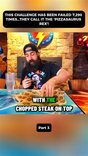 THIS CHALLENGE HAS BEEN FAILED 7,290 TIMES...THEY CALL IT THE 'PIZZASAURUS REX'! (P3) #spicychallenege #manvsfood #foodchallege #beardmeatsfood #1milionviews