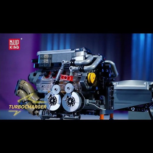 Mould King 10130 F488 Motorised V8 Engine Building Set