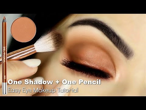 Beginners Eye Makeup Tutorial Using One Eyeshadow + Eyeliner Pencil | How To Apply Eyeshadow