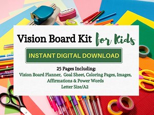 Vision Board Kit for Kids Vision Board Kit Kid Goal Board Kids DIY Vision Board Kids Visualization Vision Board for Kids Visionboard Affirm - Etsy UK