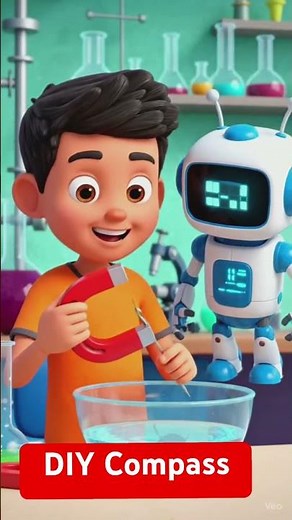 Mjni Scientists Lab - DIY Compass 🧭 #kids #learningmagic #science #viralvideo #shorts