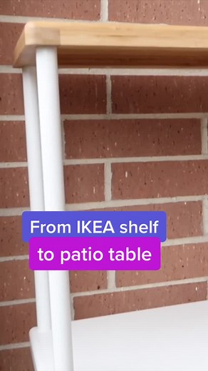 Transform an #ikea bathroom shelf into a foldable patio table! ✨ #TikTokPartner #LearnOnTikTok #diy #patiodecor
