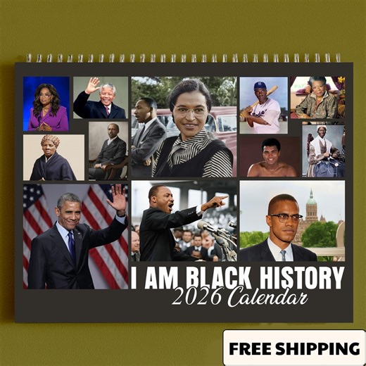 Black History Calendar 2026, African American Heroes Wall Calendar, Inspirational Educational Calendar, Black Excellence Art - Etsy