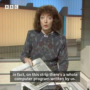 1M views · 16K reactions | #OnThisDay 1986: "This odd-looking strip could revolutionise the way we distribute computer data." Tomorrow's World's Judith Hann pondered the potential of printable paper programs. | BBC Archive | Facebook