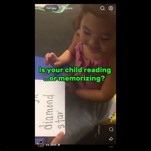 When a parent tells me their 3-year-old can read, I believe them. I’ve taught plenty of 2- and 3-year-olds who could “read” words. And a few who could read entire books (usually the same beloved books they’d heard a thousand times). In this old video, my niece Avery was 3 and “reading” shape words. And she genuinely looked like she was reading. But here’s the thing: was she actually reading… or was she recognizing? Most toddlers who read early are doing one of two things: 1. Memorizing familiar 