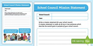 School Council Mission Statement Writing Frame
