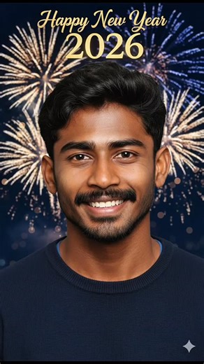 Techi Karmaji 🔥 on Instagram: "Happy New Year Ai Photo Editing 🔥 #ai #aiediting #photoediting #happynewyear2026 Prompt --use given image face a young boy smiling confidently, soft cinematic lighting, fireworks in the background, bokeh lights, winter night atmosphere, elegant gold and blue color palette, “Happy New Year 2026” text, ultra-realistic, professional poster photography Instagram viral ai photo editing prompts free instagram trending ai photo editing prompts 2026 ai photo editing prom