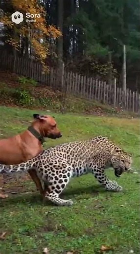 The Moment a Leopard Regretted Entering This Yard 🚫