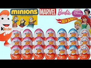21 Kinder Joy Surprise Eggs Unboxing For Boys & Girls