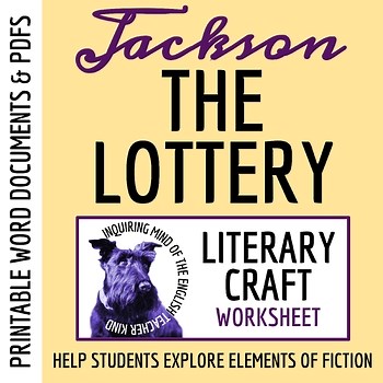 "The Lottery" by Shirley Jackson Literary Elements Worksheet | Reading Activity