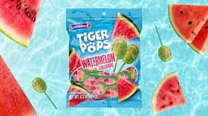 Colombina Tiger Pops, Watermelon Flavor, Individually Wrapped, Ideal for Parties, Stocking Stuffers, and Snack Time, 6.2oz (Pack of 2)