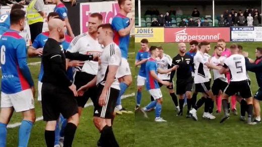 Massive fist fight at soccer match: seven players sent off