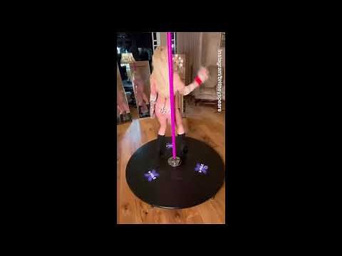 Britney Spears stuns in leopard print bikini while pole dancing