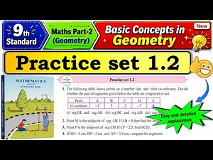 Practice set 1.2 | Class 9 | Chapter 1 Basic Concepts in Geometry | Maths part 2 | Maharashtra Board