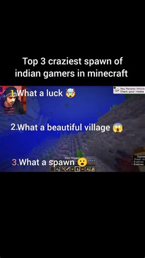Top 3 craziest spawn of indian gamers in minecraft #shorts #indiangamers #top3