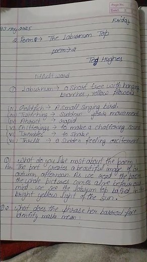 class 11 english poem 2 the Laburnum top all words meaning and Question answer #superlatives