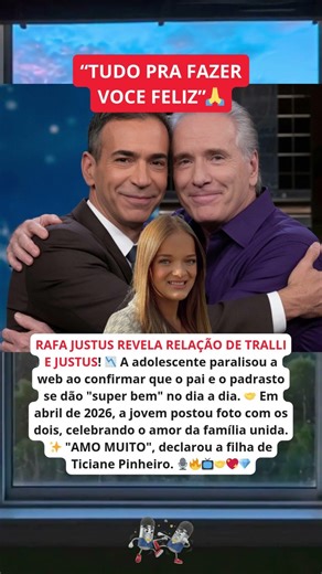 CESAR TRALLI E JUSTUS: "Se dão super bem!", revela RAFA JUSTUS sobre os dois pais