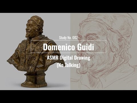 15min Deep Focus with Baroque Sculpture | Digital Drawing ASMR (No Talking) [4K]