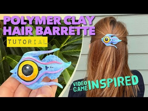 Polymer Clay Hair Barrette, DIY tutorial with Billette's Crafts, Subnautica Inspired