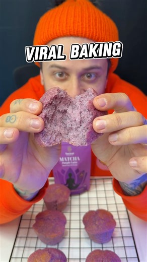 I Made Viral Purple Muffins with Ube Powder 💜🧁