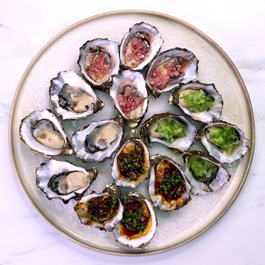 Gin & Tonic, Kilpatrick, Mignonette and Au Naturel — these Australian Oysters 4-Ways are the perfect starter to your Valentine's Day feast! | Tasty