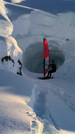 Stefano Leoni on Instagram: "Wrong surface. Wrong move. Watch it twice. #windsurf #extremesports #snowriding #sendit #adrenaline"