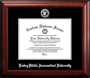 Campus Images NCAA Embry-Riddle Eagles Unisex Silver Embossed Diploma Frame Embry-Riddle Eagles 11Wx 8.5H Silver Embossed Diploma Frame, Brown, One Size