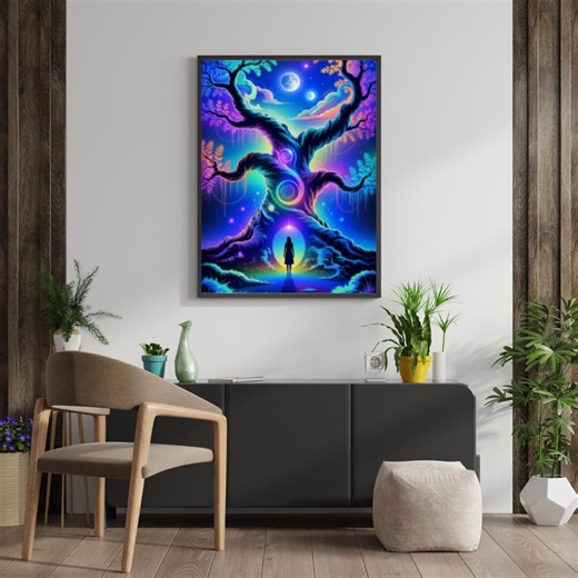 Psychedelic Tree of Light Poster - Etsy